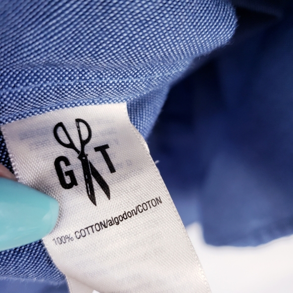 Good Threads Mens button down shirt blue short Sleeve Size Small - Picture 4 of 4